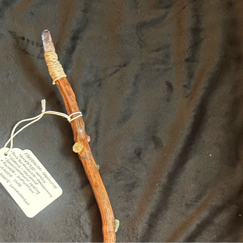 Magic wand with crystals.